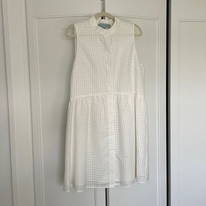 TUCKERNUCK XL WHITE SLEEVELESS SHEER GINGHAM MINI DRESS
